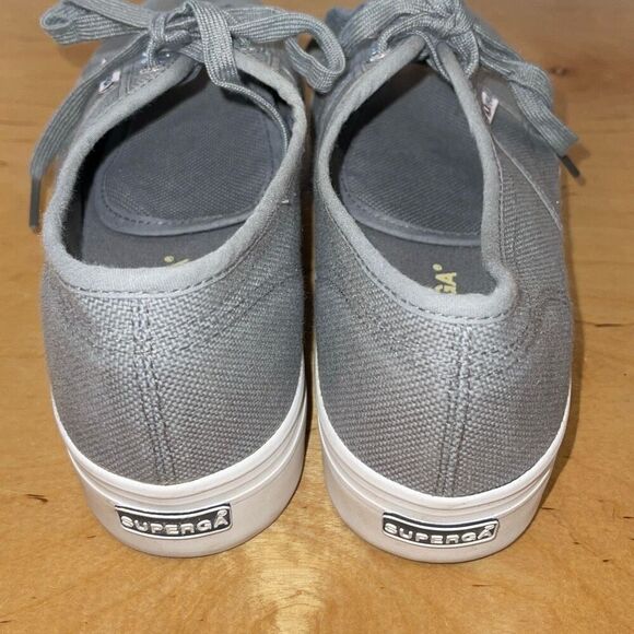 Superga Cotu Classic Platform Sneaker Grey‎ Sage Size 8.5 - Picture 4 of 7